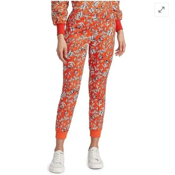 Alice + Olivia Tokyo High Tech Jogger Floral Red Small - Picture 3 of 6